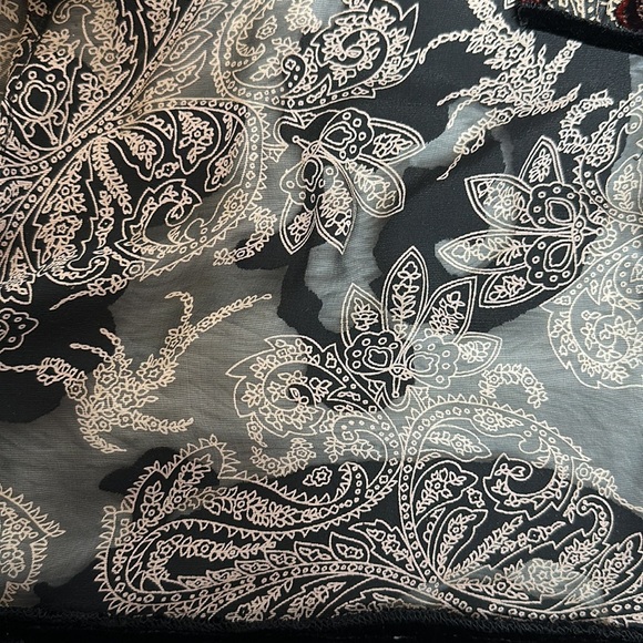 Vintage Aris A Burnout Top Asian Style-Mandarin Collar and Velvet Frog Fasteners - Picture 14 of 14